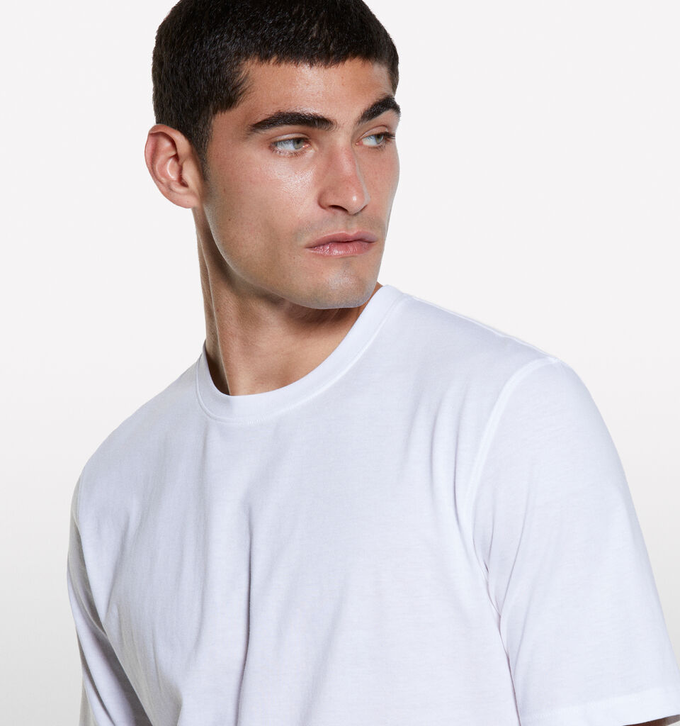 White regular fit short sleeve t-shirt - men's short sleeve t-shirts - White | Sisley image number 4
